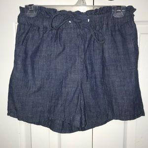 Denim Paper Bag Shorts